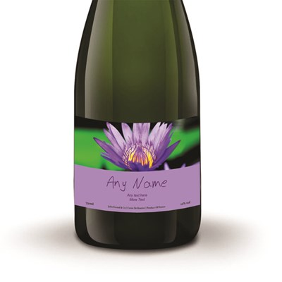 Jules Feraud Brut With Personalised Champagne Label Purple Flower